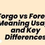 Forgo vs Forego Meaning Usage and Key Differences