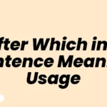 After Which in a Sentence Meaning Usage